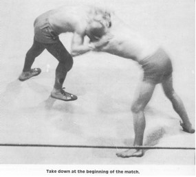 The Initial collar and elbow tie-up in the shoot match of 1928 (courtesy of Hazel Odegard)