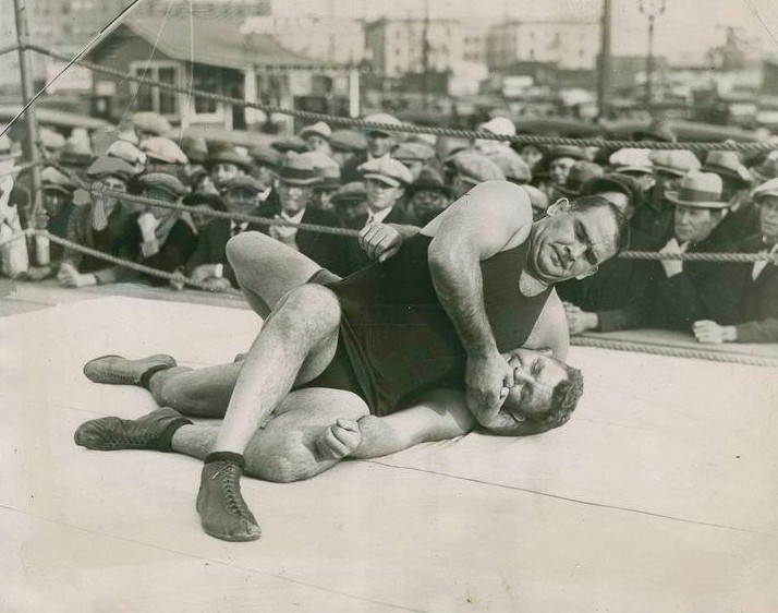 Ed Strangler- Lewis' challenge to boxing champ Jack Dempsey set off an avalanche of mixed style matches Ed Strangler- Lewis' challenge to boxing champ Jack Dempsey set off an avalanche of mixed style matches