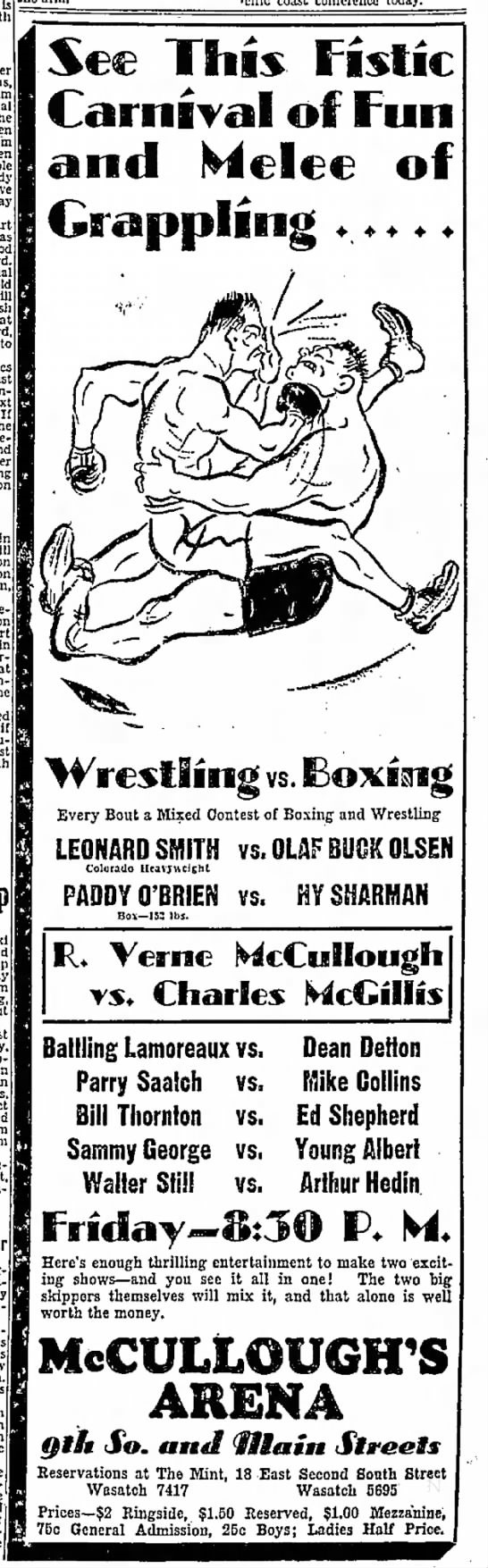 Before MMA #1: Wrestlers versus Boxers, Even the Promoters Got into the Act