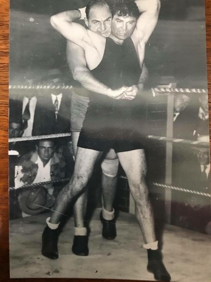 Dempsey in exhibtions with wrestlers Wayne Big- Munn (above) and Bull Montana (below) Dempsey in exhibtions with wrestlers Wayne Big- Munn (above) and Bull Montana (below)
