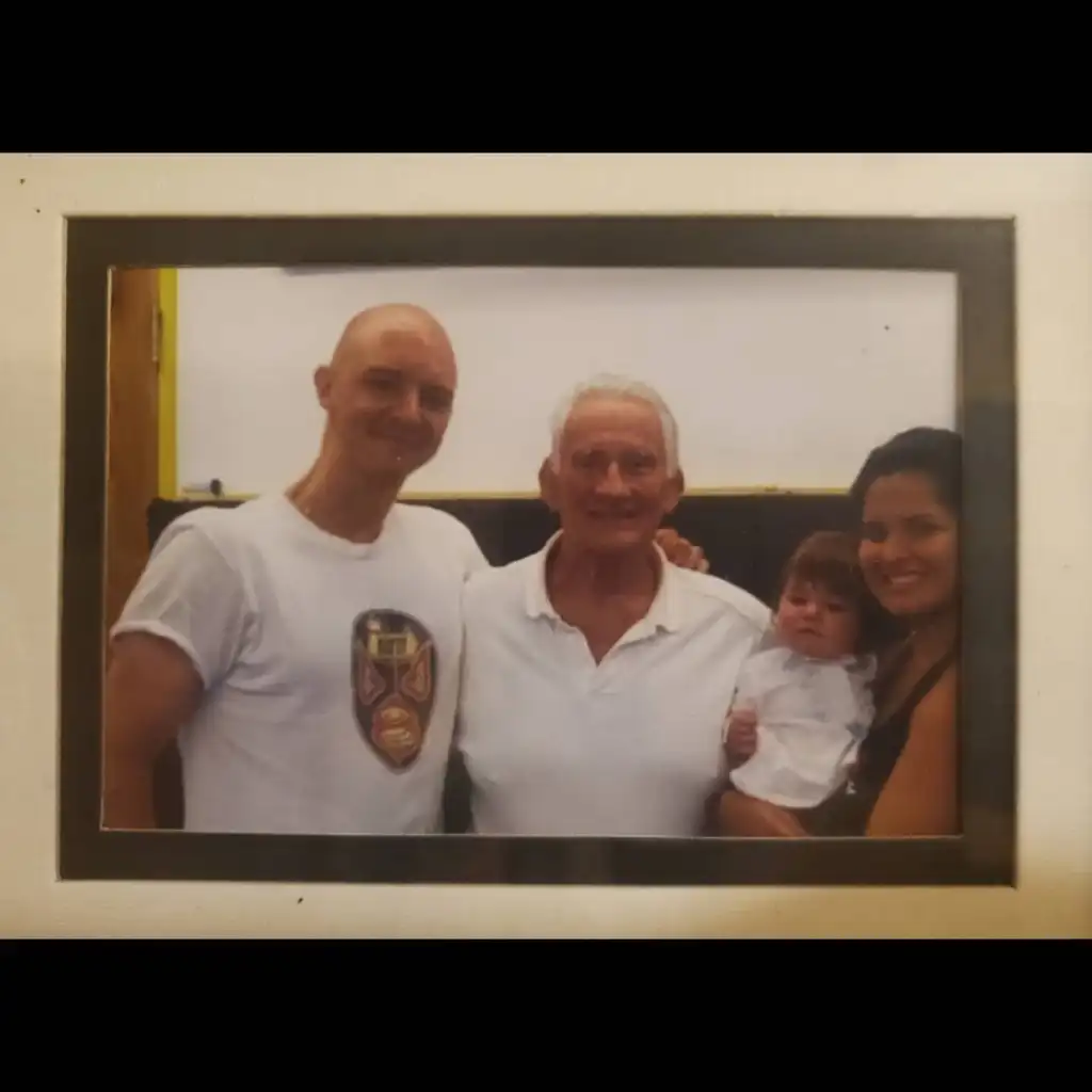 From 2007. Me, Coach Cardinal, my newborn daughter Leona, and my wife Sondra.